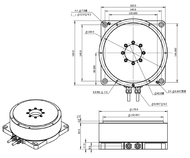 EDDR170-H70-MI外轉(zhuǎn)子力矩電機